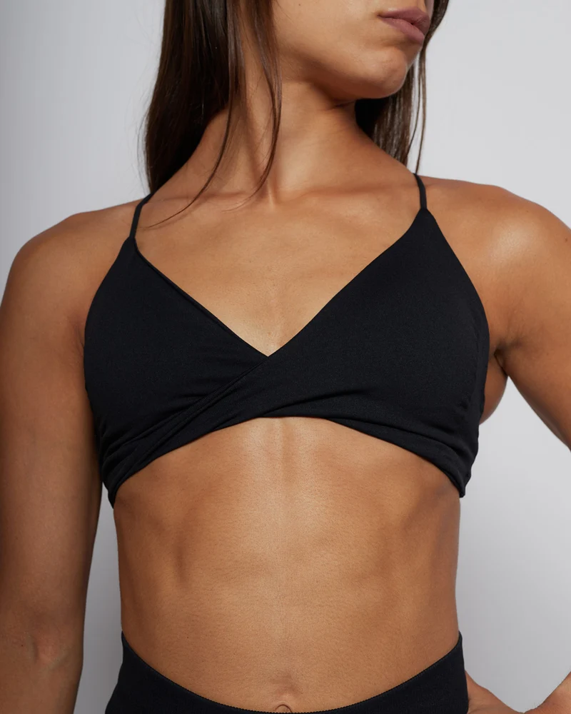 Twisted Seamless Bra - Black