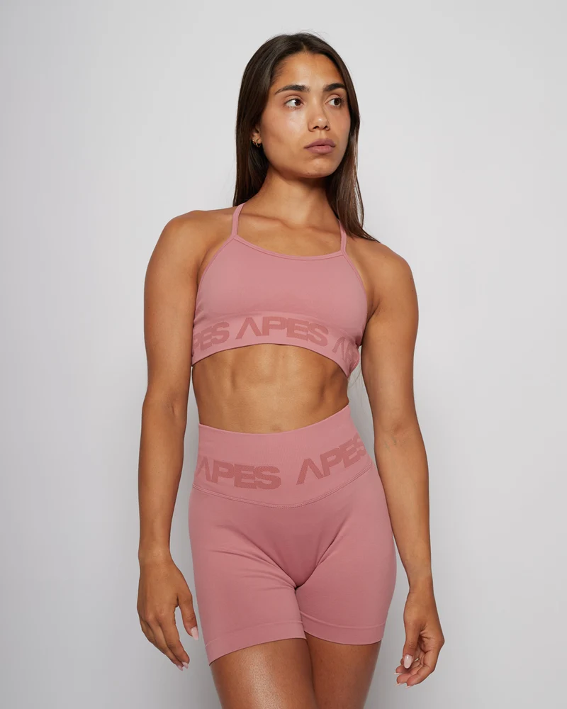 Seamless Cross Bra - Dusty Pink