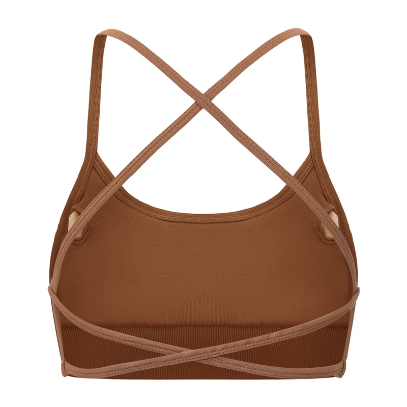 Seamless Cross Bra - Honey