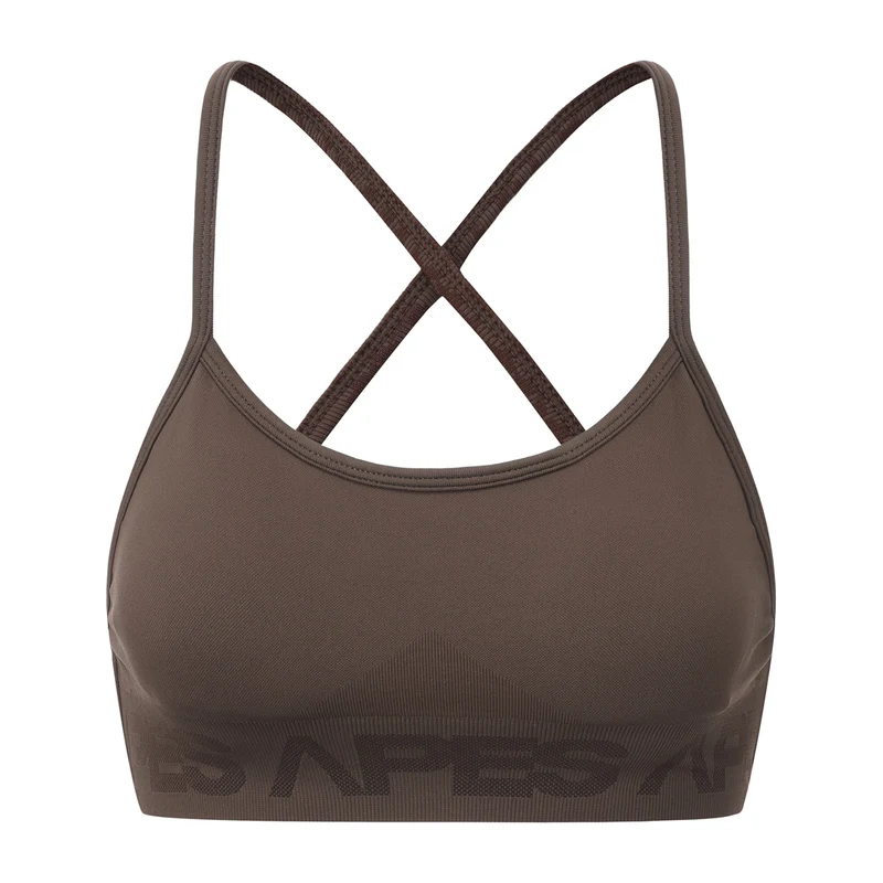Seamless Cross Bra - Coffee Bean
