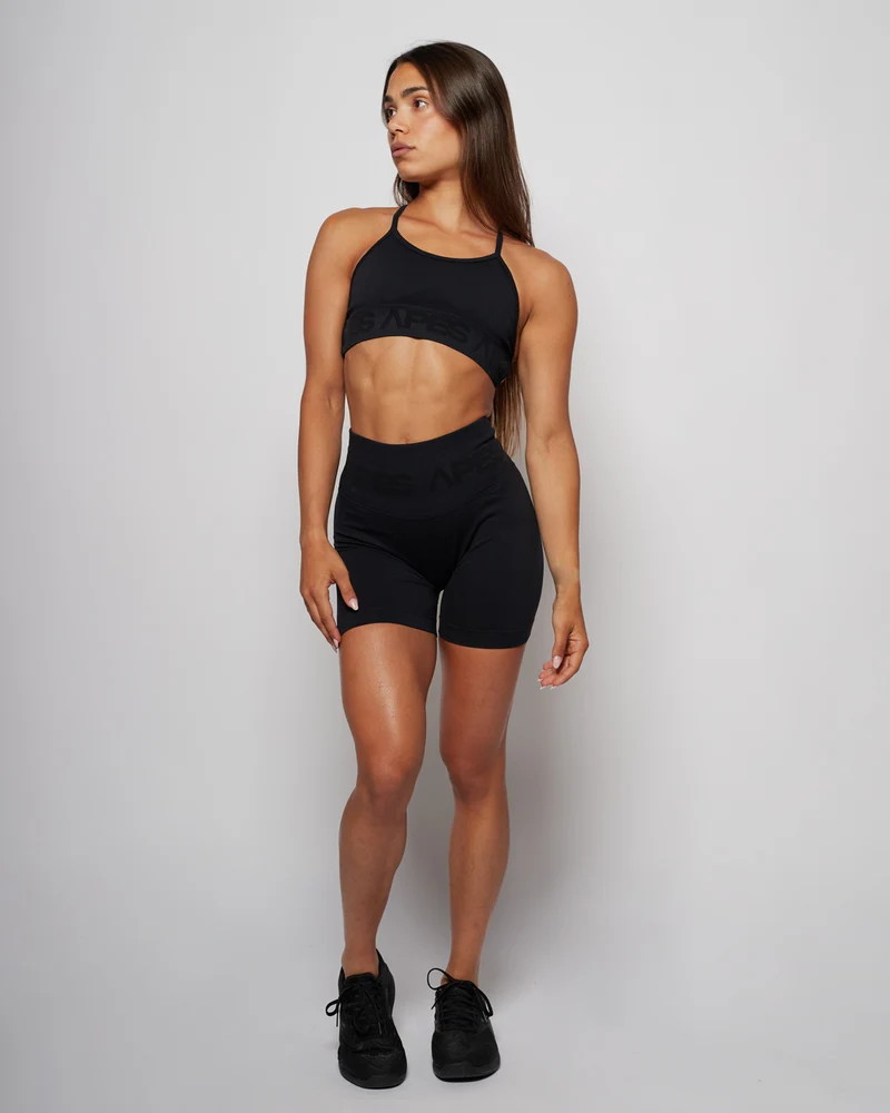 Seamless Cross Bra - Black