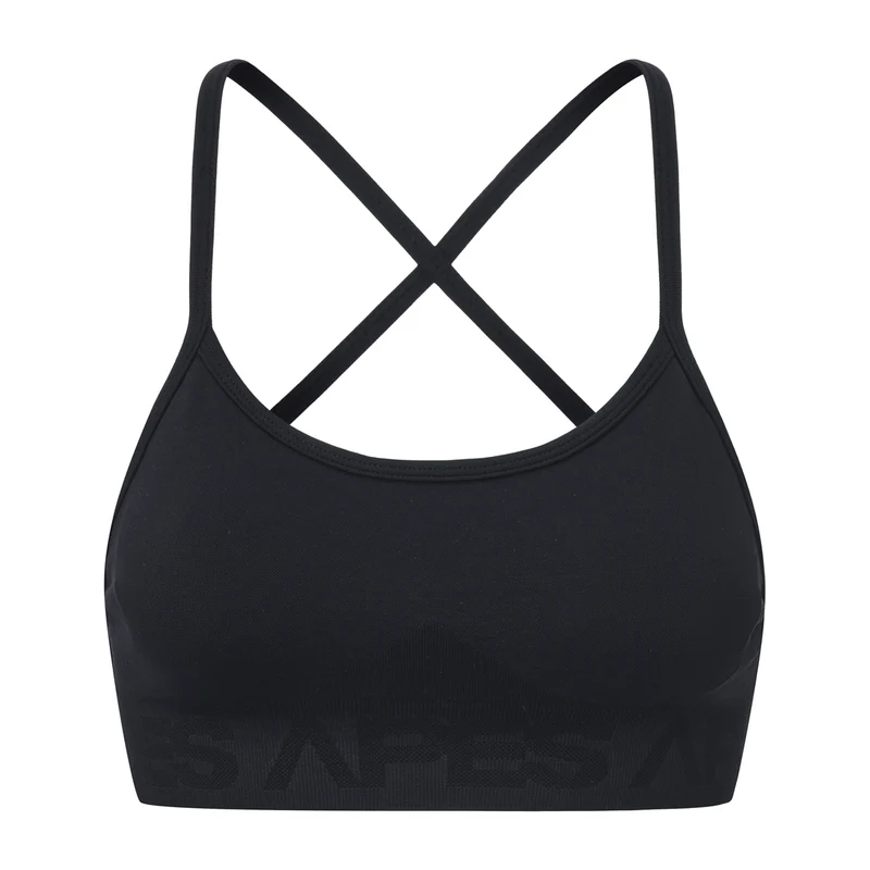 Seamless Cross Bra - Black