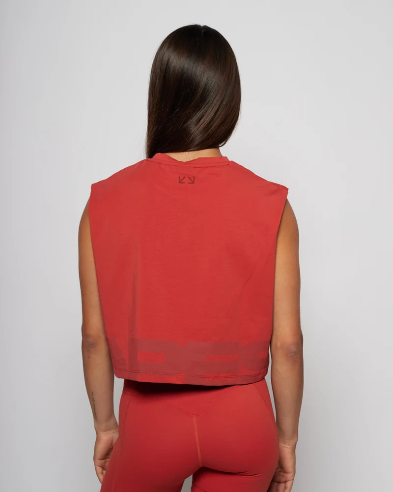 Low Logo Crop Tank - Red Clay
