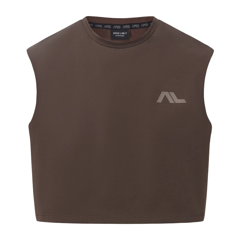 Low Logo Crop Tank - Coffee Bean