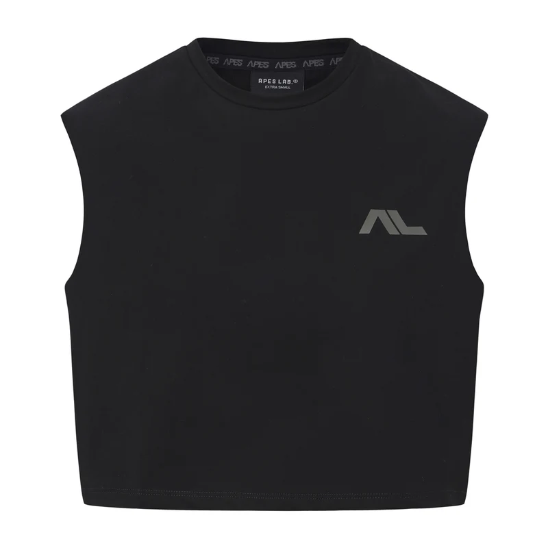 Low Logo Crop Tank - Black