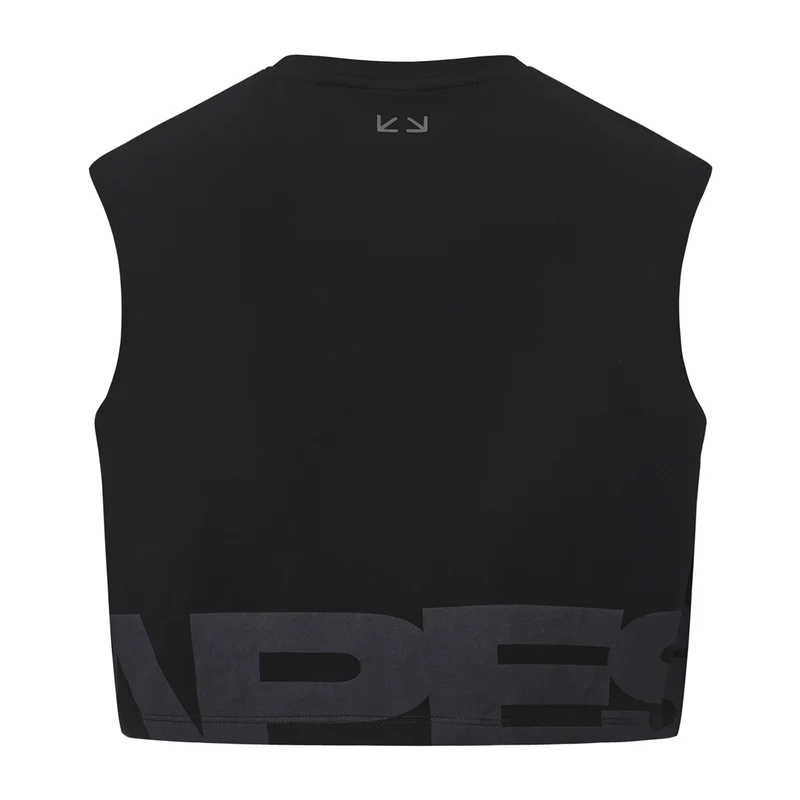 Low Logo Crop Tank - Black