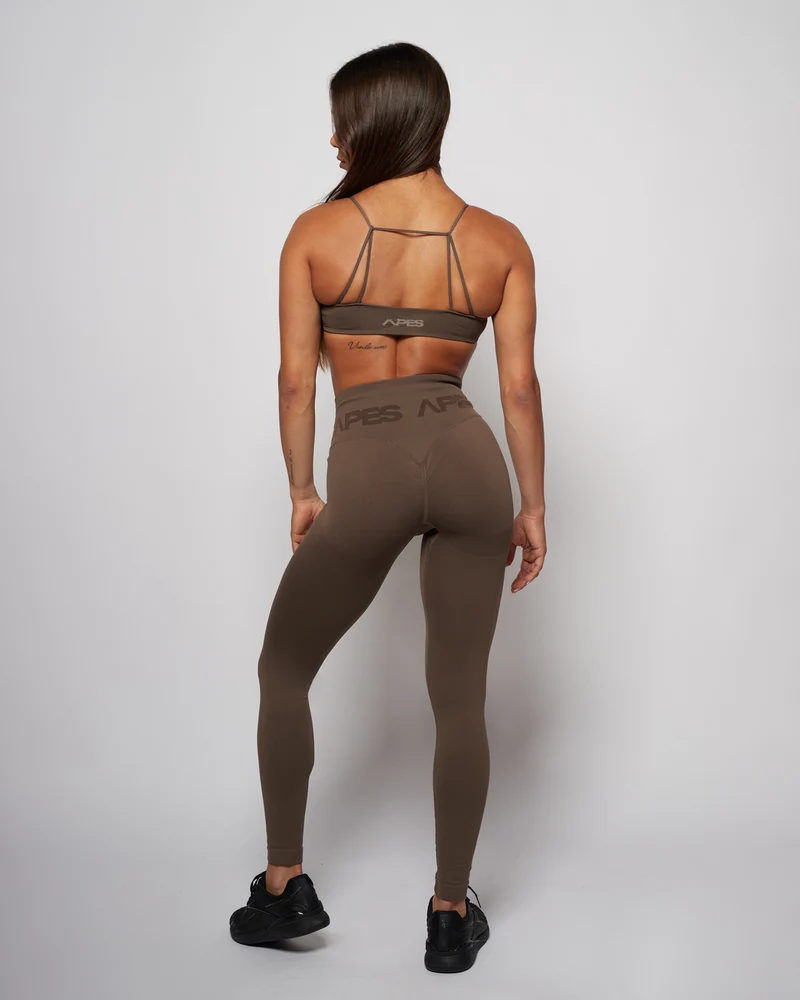 Seamless Push-Up Leggings - Coffee Bean