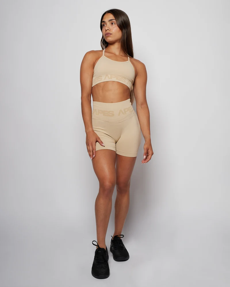 Seamless Push-Up Biker Shorts - Bone White