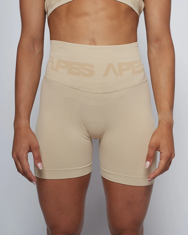 Seamless Push-Up Biker Shorts - Bone White