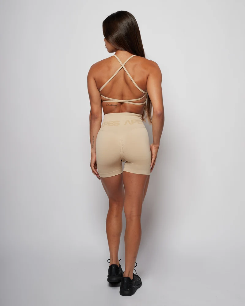 Seamless Push-Up Biker Shorts - Bone White