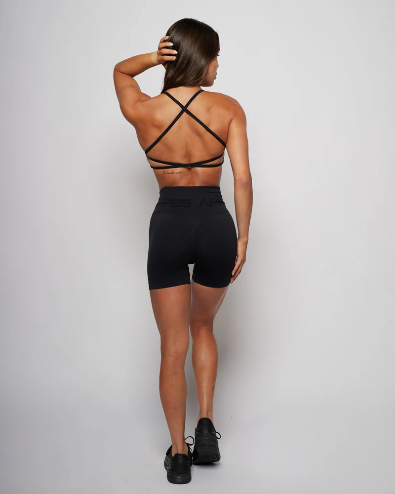 Seamless Push-Up Biker Shorts - Black