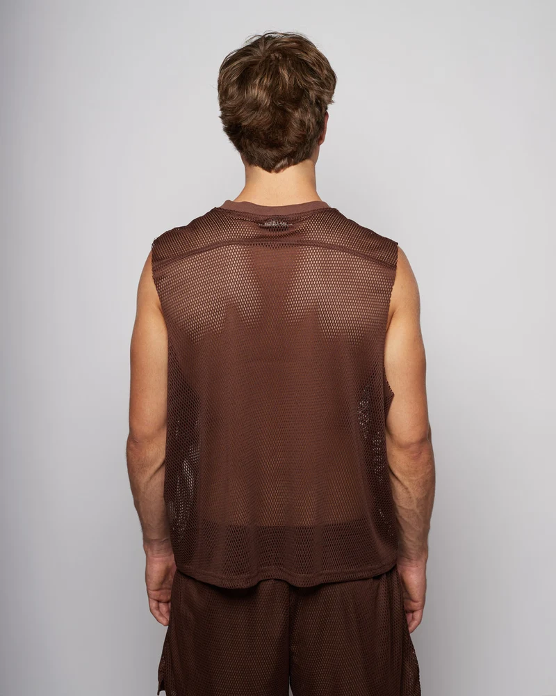 Training Mesh Tank - Chocolate Brown