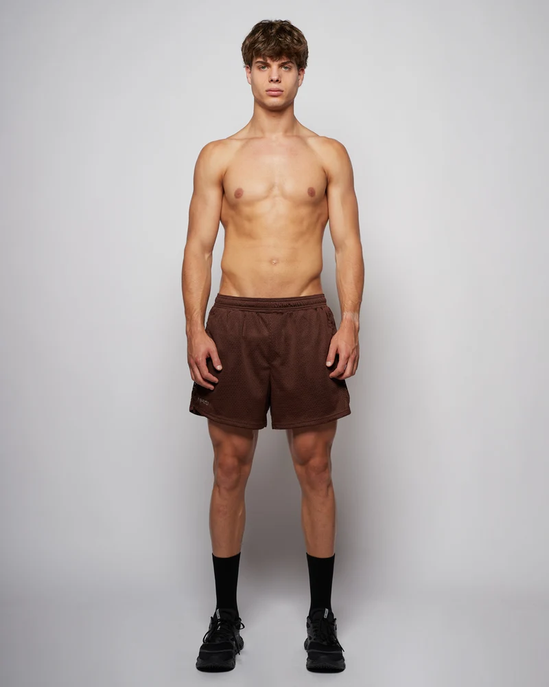 Mesh Shorts 5" - Chocolate Brown