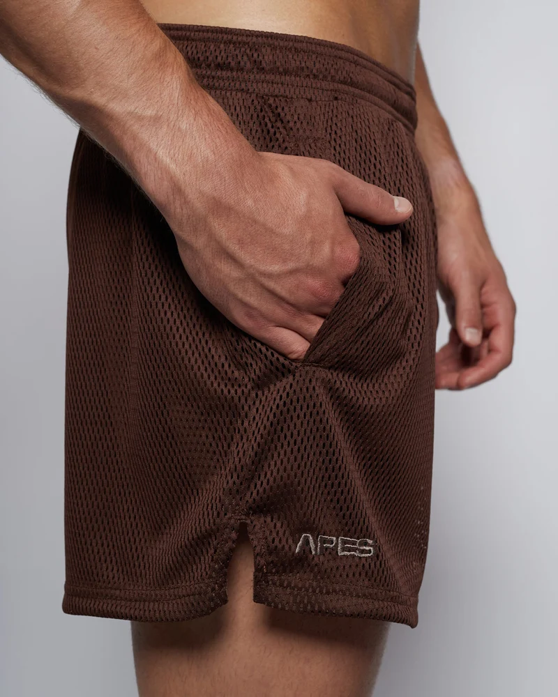 Mesh Shorts 5" - Chocolate Brown