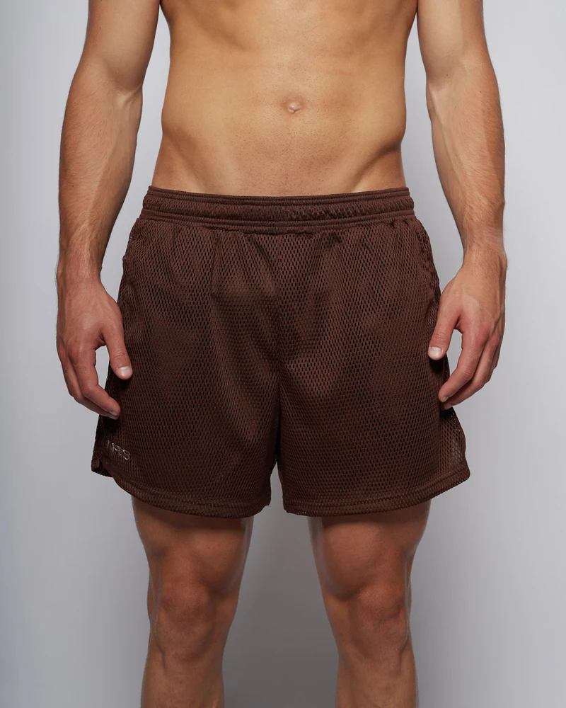 Mesh Shorts 5" - Chocolate Brown