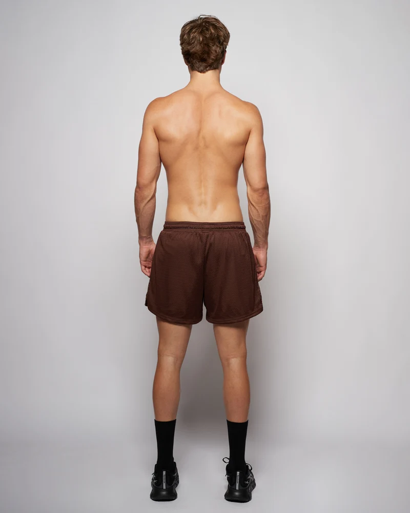 Mesh Shorts 5" - Chocolate Brown