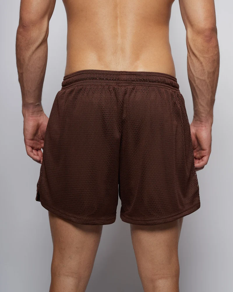 Mesh Shorts 5" - Chocolate Brown