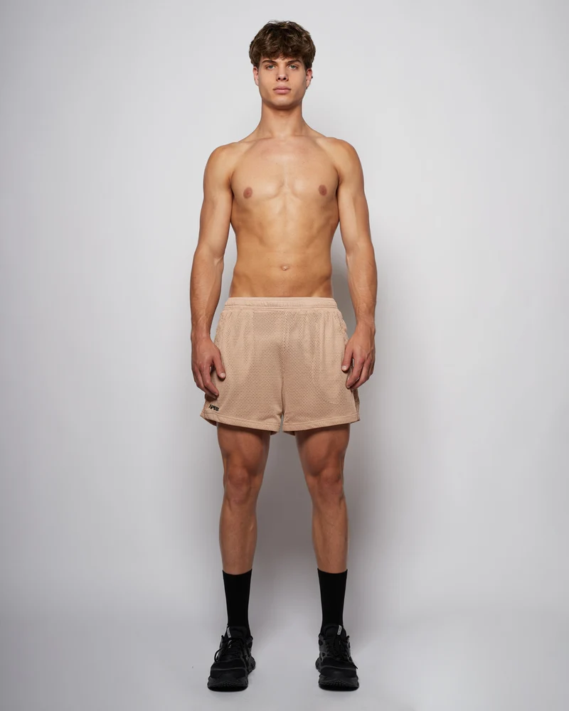 Mesh Shorts 5" - Taupe