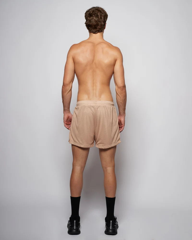 Mesh Shorts 5" - Taupe