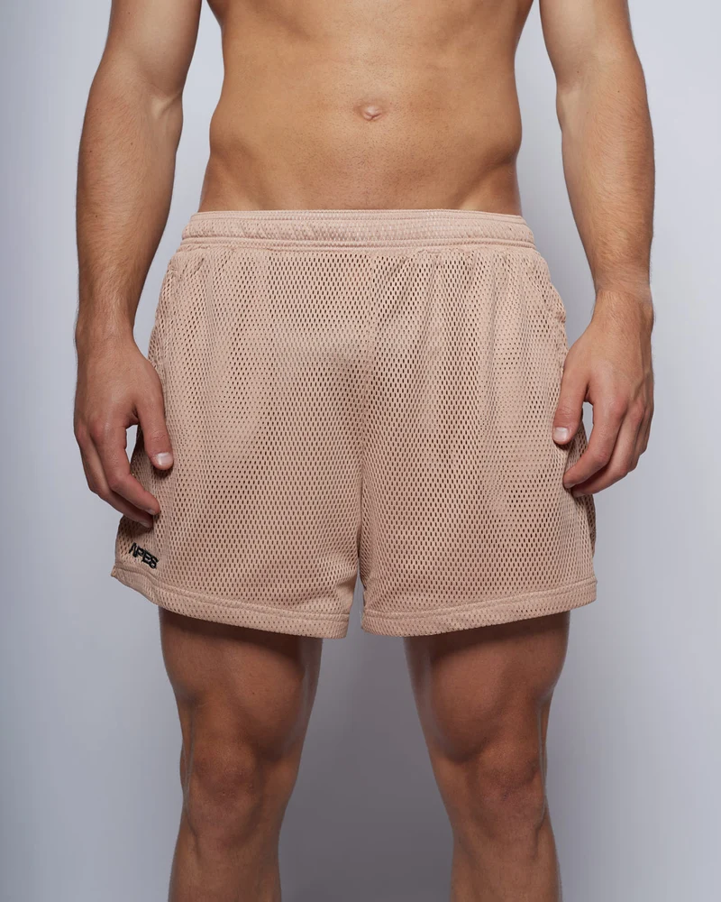 Mesh Shorts 5" - Taupe