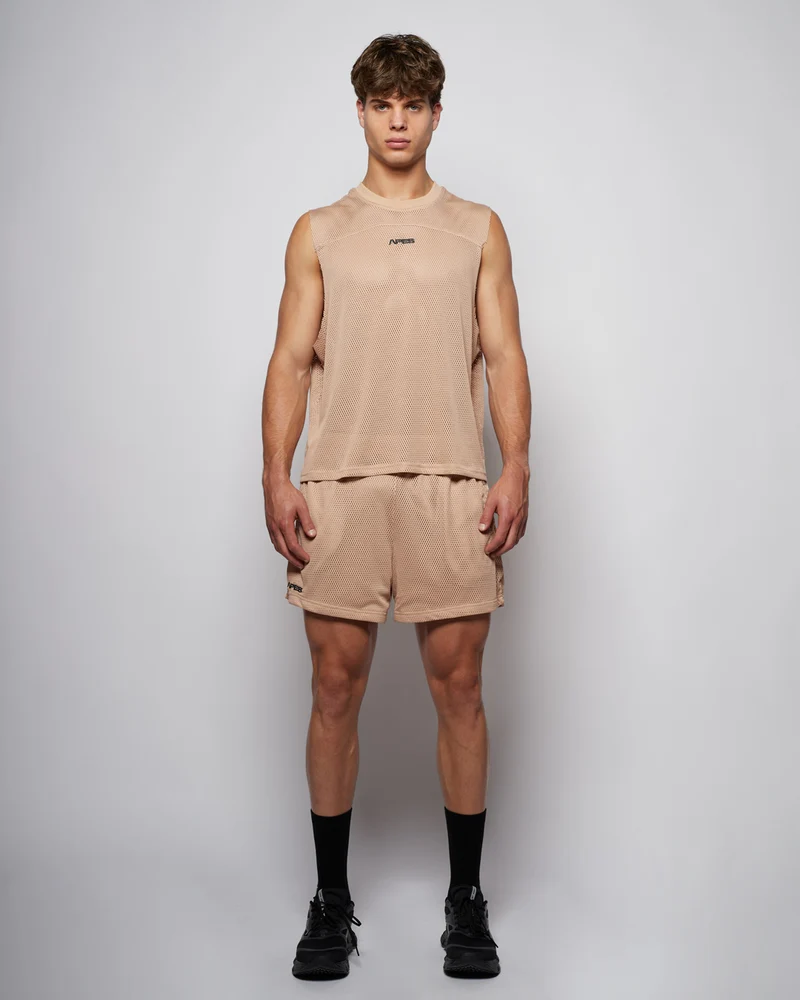 Mesh Shorts 5" - Taupe