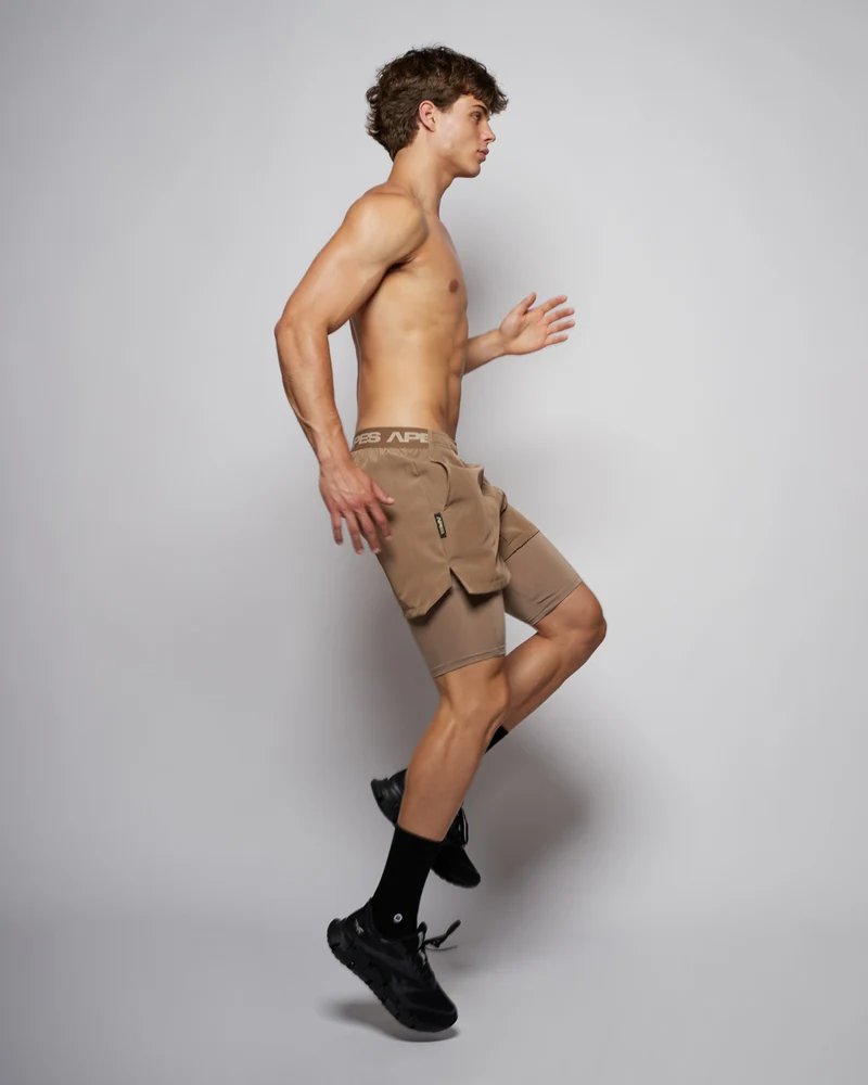 Hybrid Shorts 5'' 2in1 - Taupe