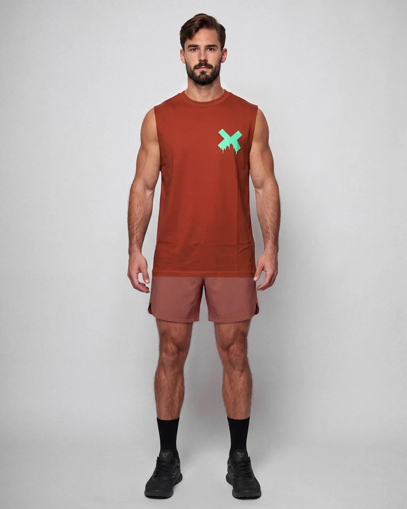 Big Logo Oversize Tank - Rust