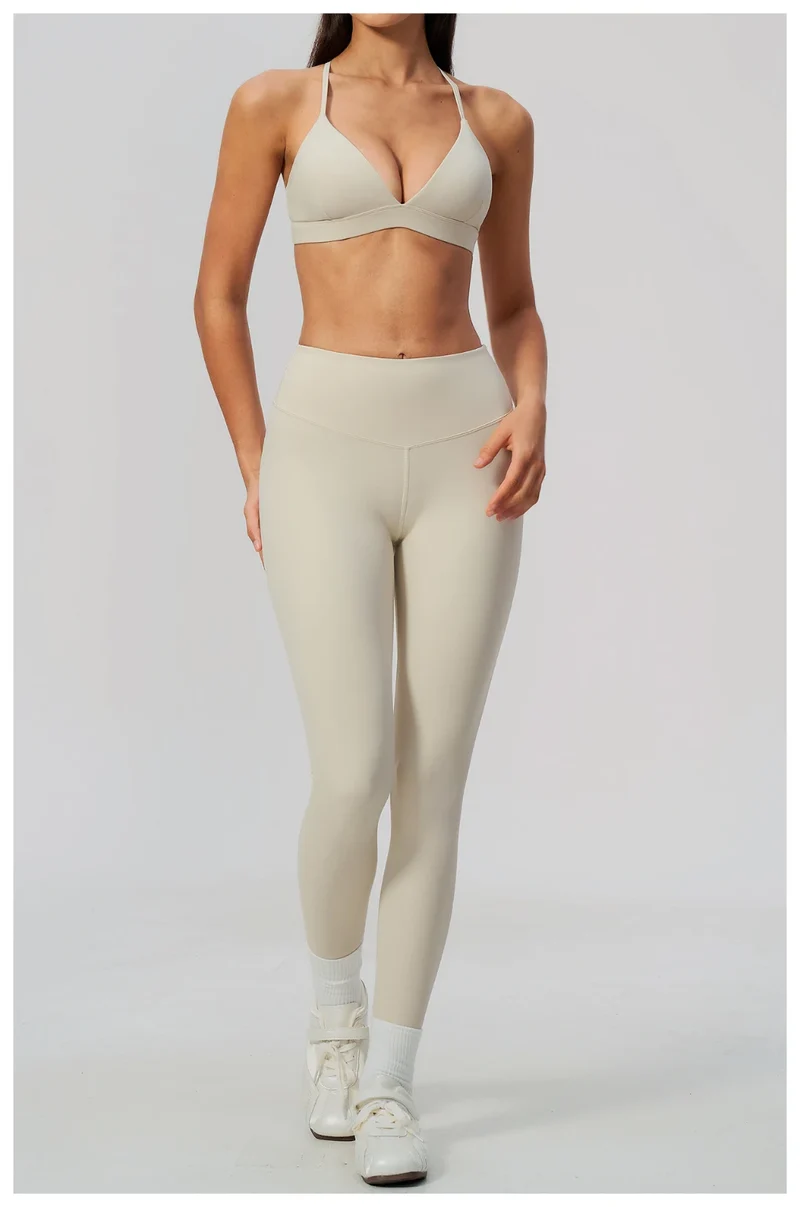 SPARK Women's Brushed V-Neck Cross-Back Yoga Bra ZC8793