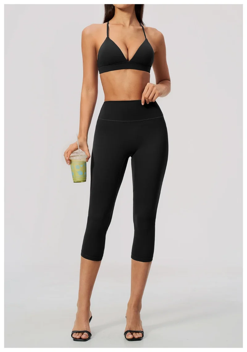 SPARK Women's Brushed V-Neck Cross-Back Yoga Bra ZC8793