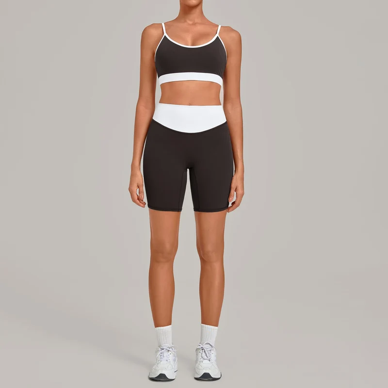 SPARK Women's Color-block Premium Activewear Yoga 2 Piece Set TF6211