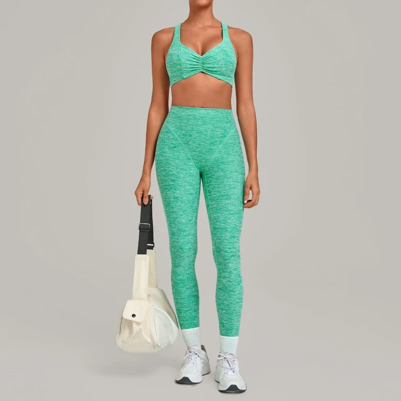 SPARK Ruched Sports Bra & High-Waisted Workout Set TF9291