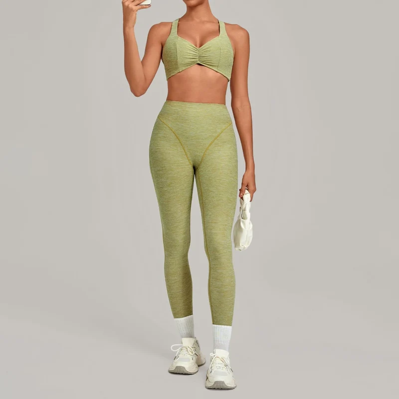 SPARK Ruched Sports Bra & High-Waisted Workout Set TF9291