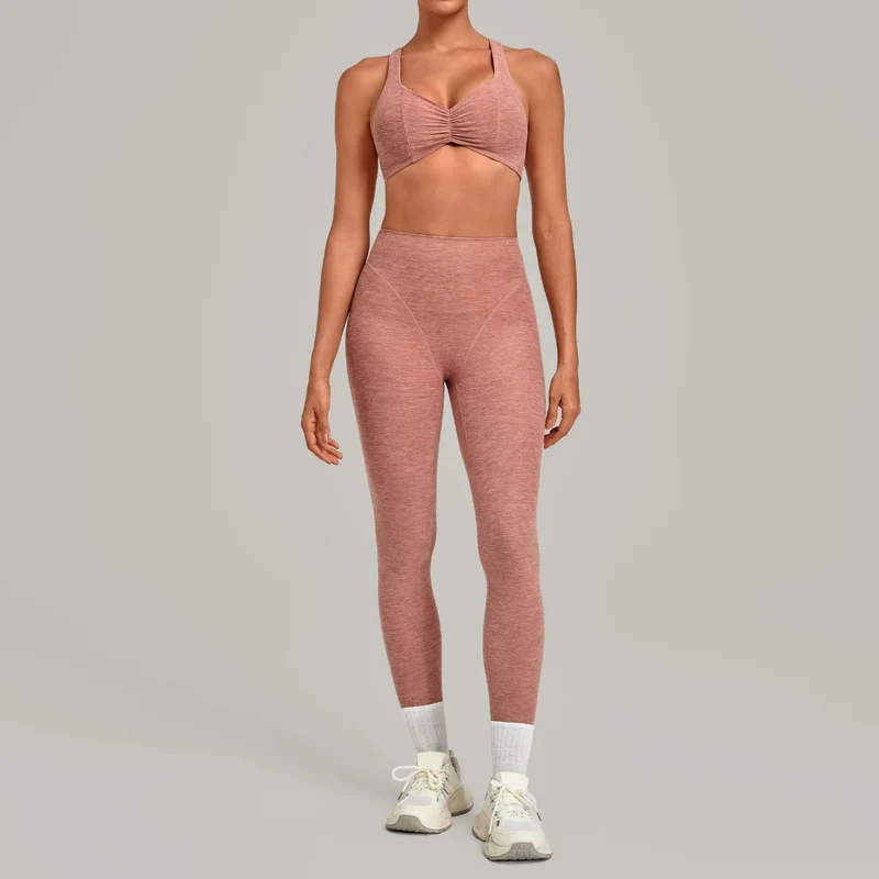 SPARK Ruched Sports Bra & High-Waisted Workout Set TF9291
