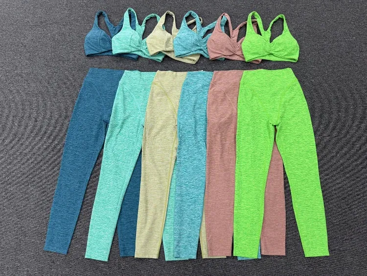 SPARK Ruched Sports Bra & High-Waisted Workout Set TF9291