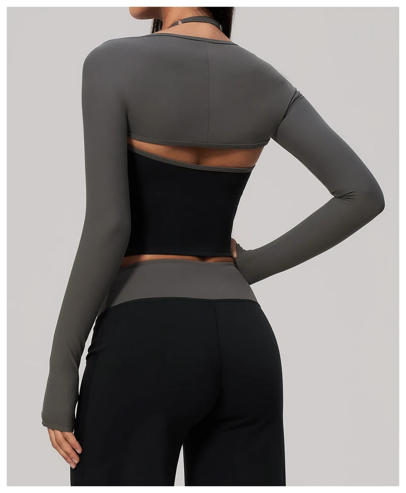 SPARK New Long-Sleeve Crop Athletic Yoga Shrug ZC9639