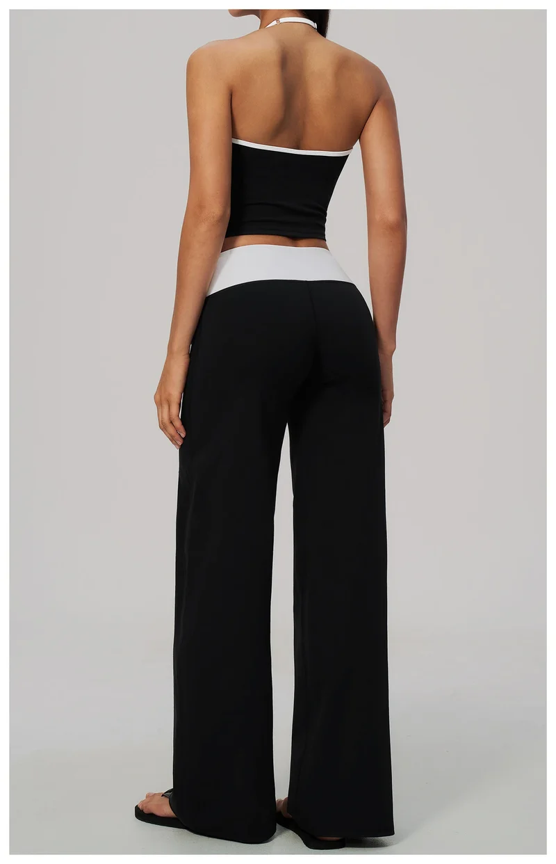 SPARK Color-block V-neck Halter Yoga Tank Top ZC9639