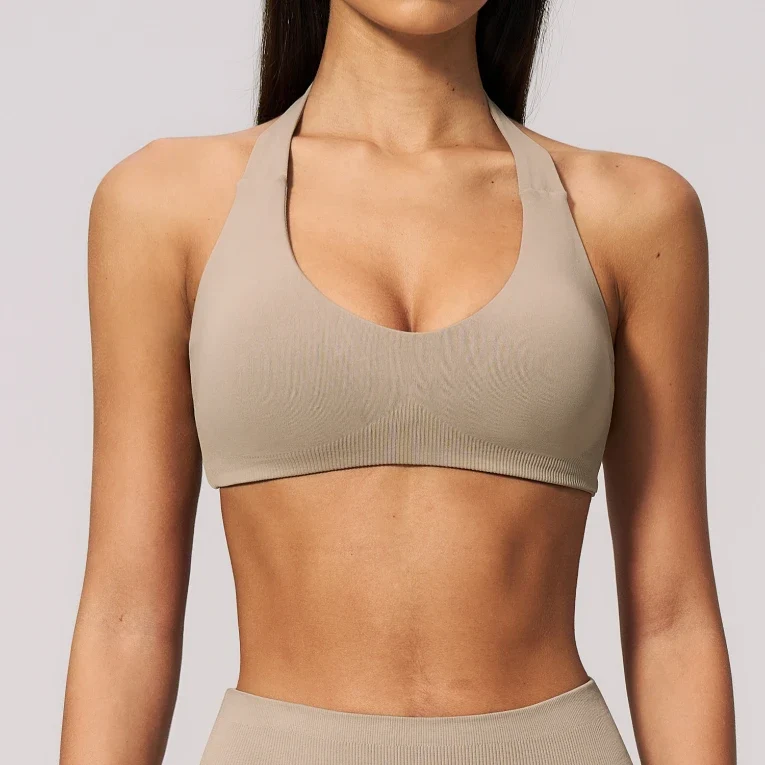 SPARK Women's Seamless Lycra Halter-Neck Sports Bra ZC4535