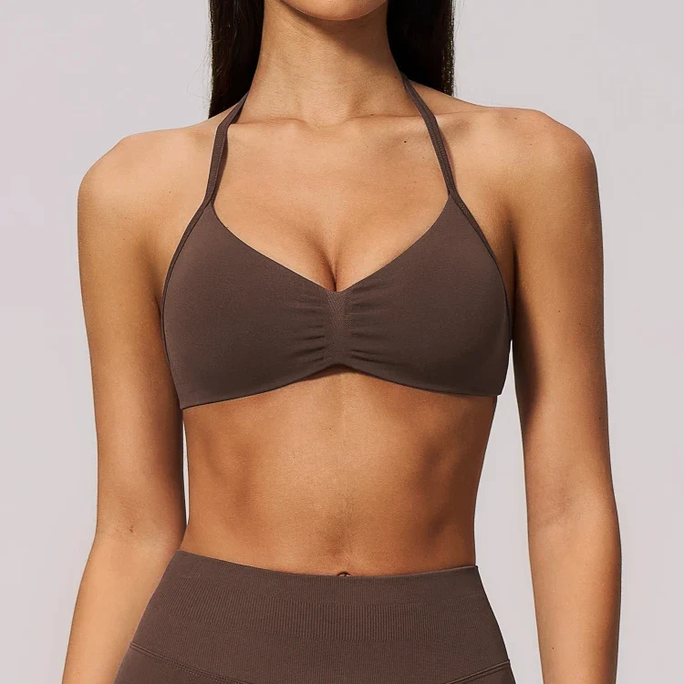 SPARK Women's Seamless Halter Push-up Yoga Sports Bra ZC4535