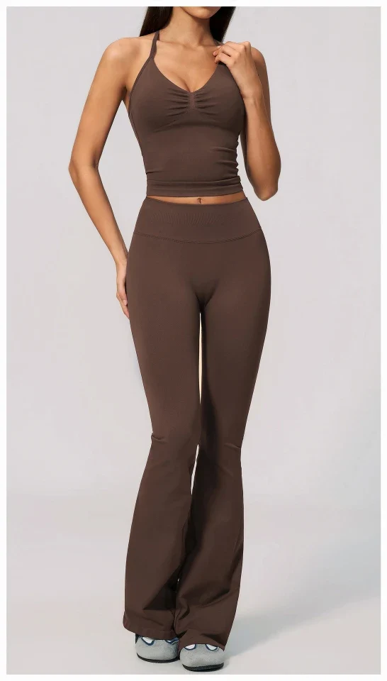 SPARK Seamless Halter V-Neck Open-Back Tank Top ZC4535