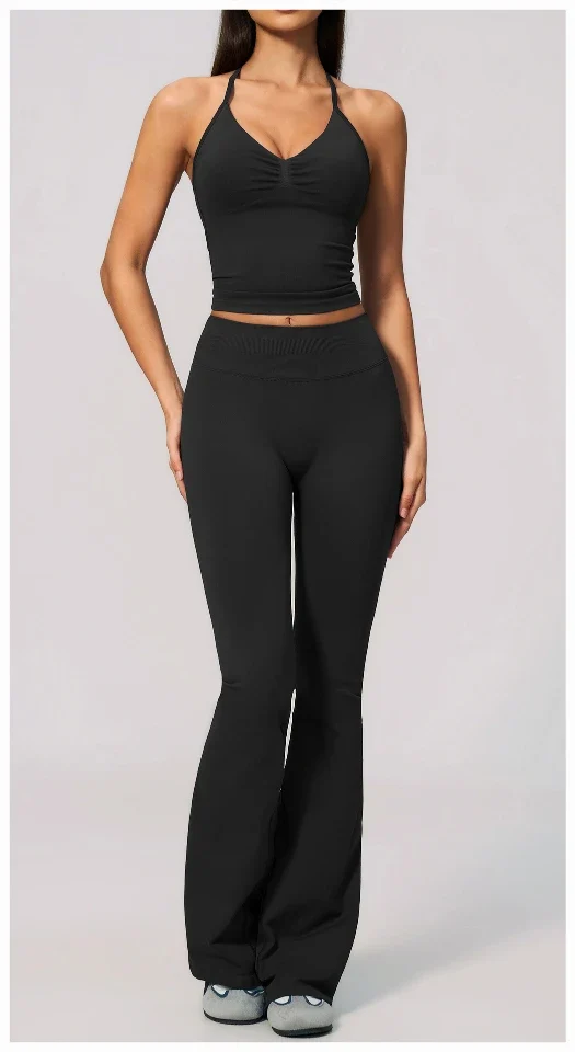 SPARK Seamless Halter V-Neck Open-Back Tank Top ZC4535