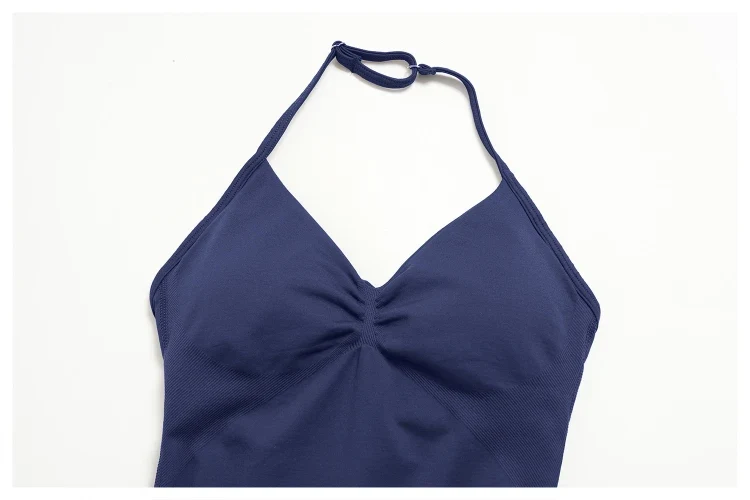 SPARK Seamless Halter V-Neck Open-Back Tank Top ZC4535