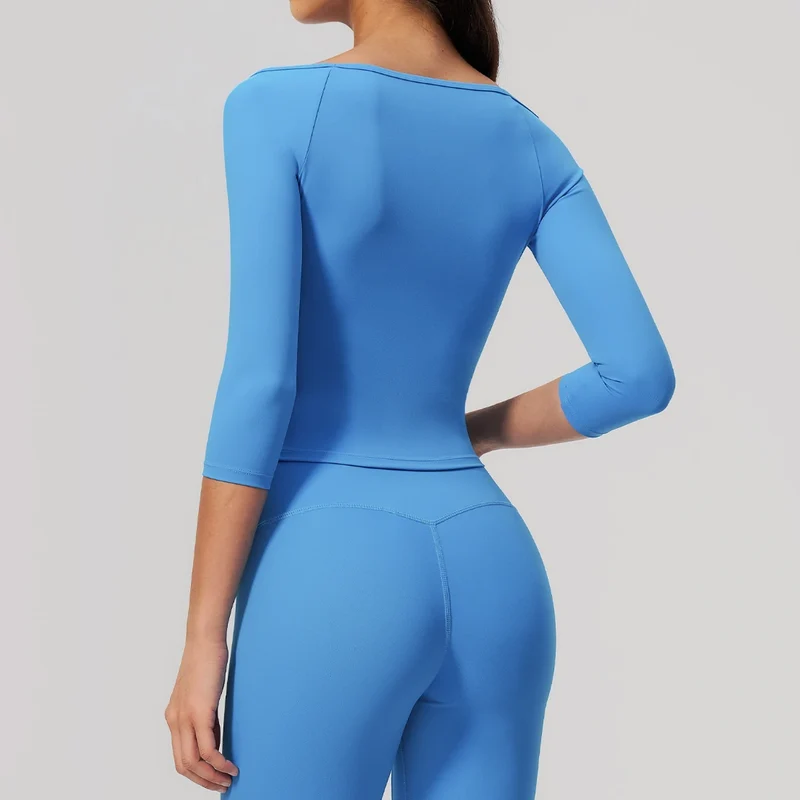 SPARK Women's Off-the-shoulder Half-Sleeve Yoga Fitness Top ZC5529