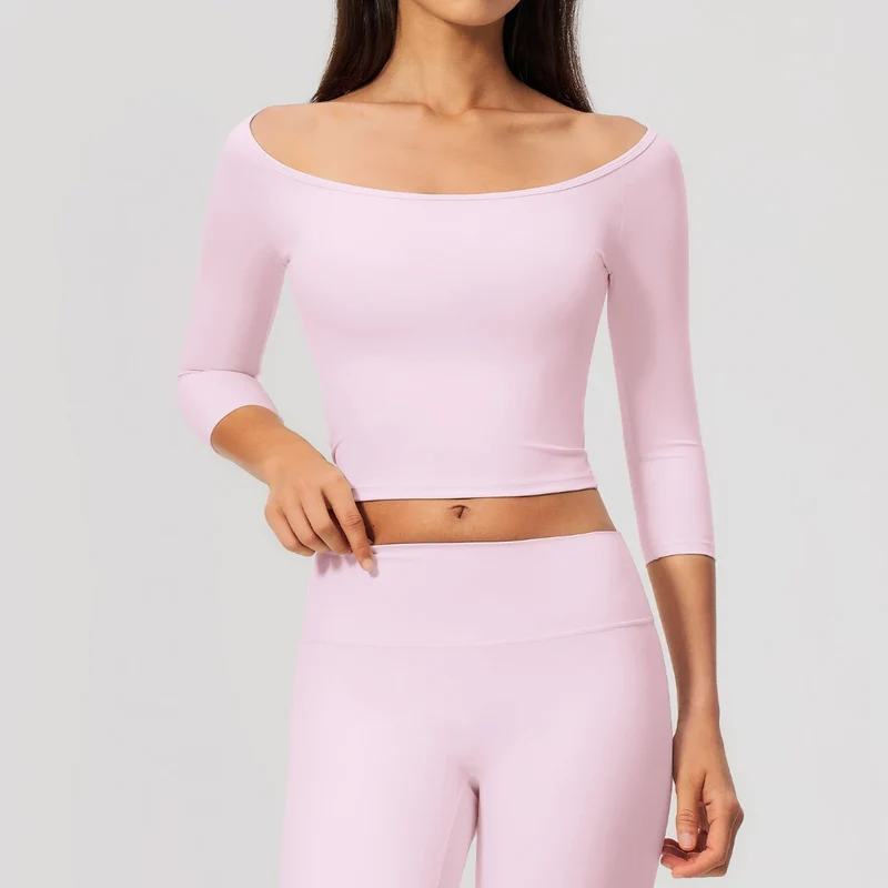 SPARK Women's Off-the-shoulder Half-Sleeve Yoga Fitness Top ZC5529