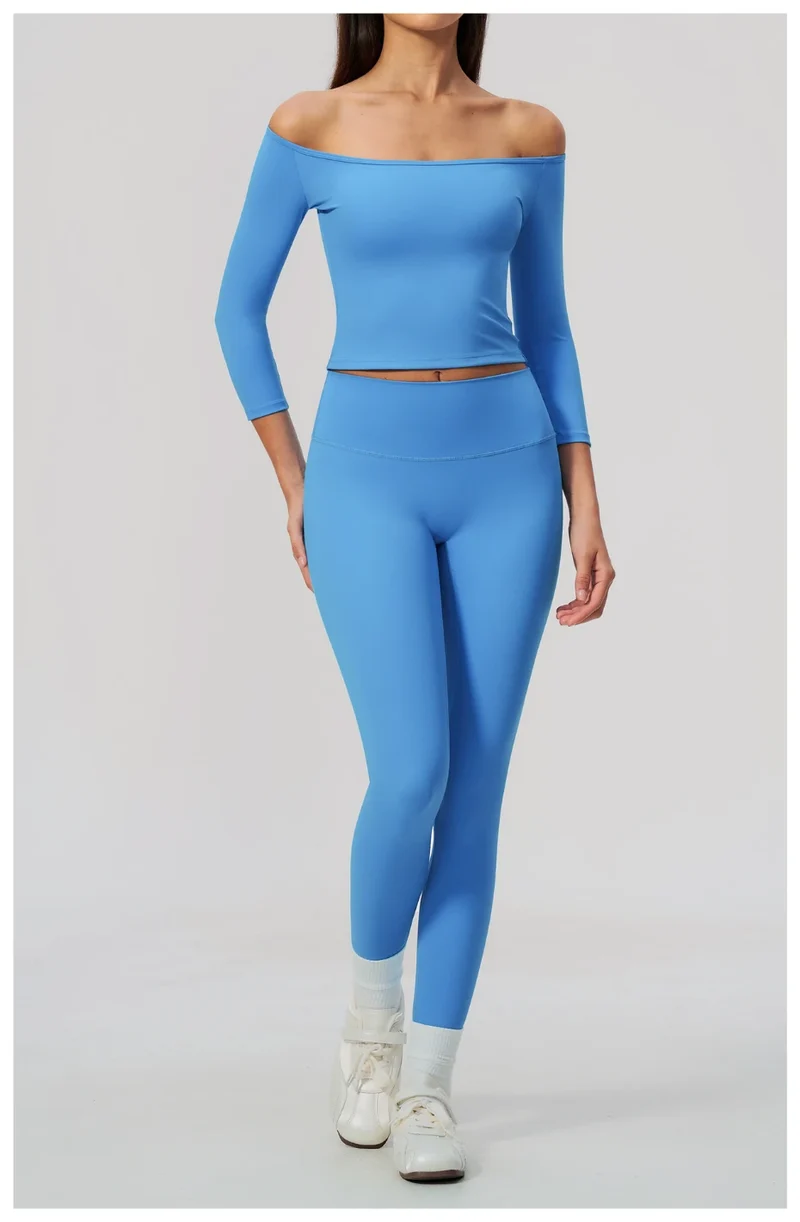SPARK Women's Off-the-shoulder Half-Sleeve Yoga Fitness Top ZC5529