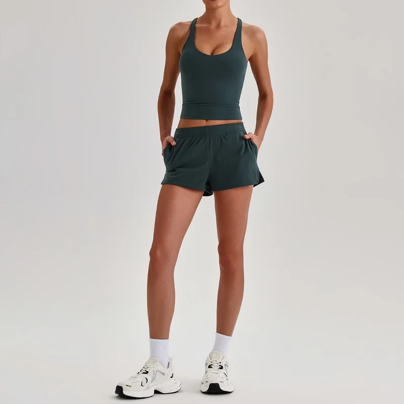 SPARK Women's Racerback Tank Top&Quick Dry Shorts 2 Piece Yoga Set LQ4123