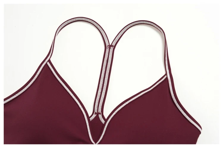 SPARK Women's Color-Block V-neck Halter Yoga Bra ZC9615