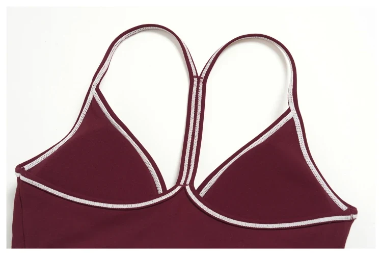SPARK Women's Color-Block V-neck Halter Yoga Bra ZC9615