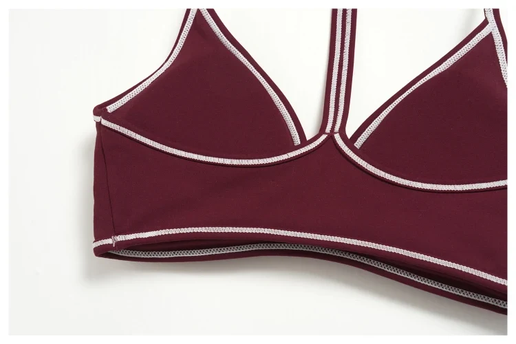 SPARK Women's Color-Block V-neck Halter Yoga Bra ZC9615
