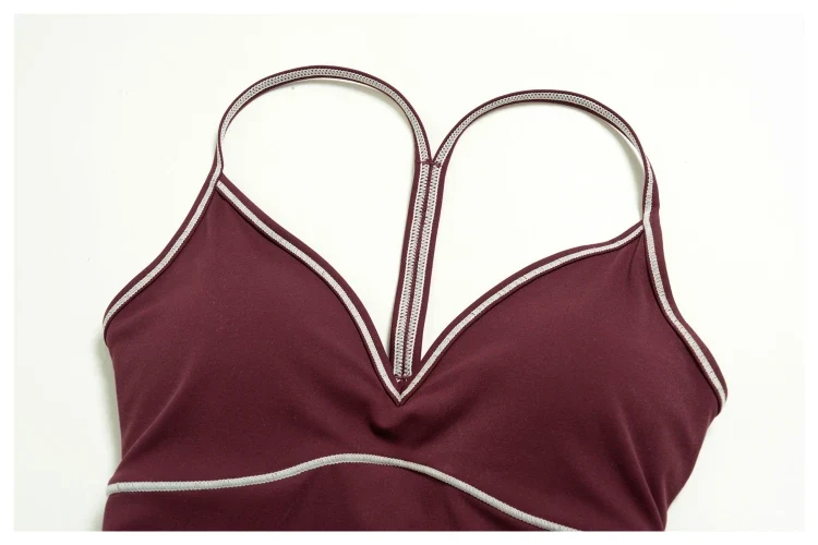 SPARK Women's Color-Block V-neck Halter Yoga Tank Top ZC9615