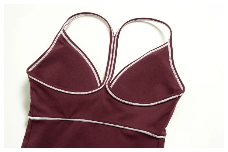 SPARK Women's Color-Block V-neck Halter Yoga Tank Top ZC9615
